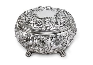 Galmer Sterling Silver Footed Box with Roses