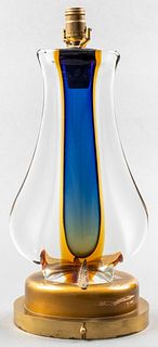Modern Italian Seguso Murano Glass Table Lamp