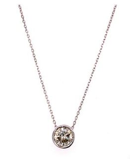 1.22ct Diamond Bezel Set Pendant Necklace