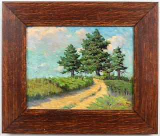 Joseph B. Kahill Landscape Oil on Canvas Board