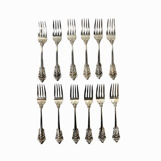 12 Sterling Silver Grande Baroque Salad Forks