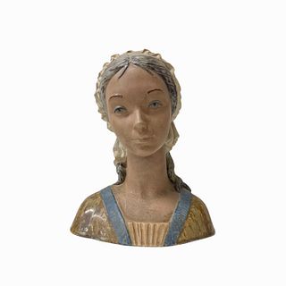 Lladro Porcelain Large Young Woman Head Figurine