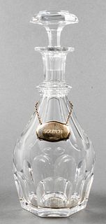 Baccarat Crystal Decanter w Silver Bottle Ticket