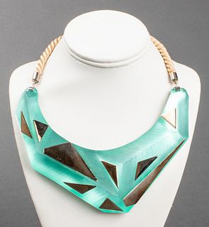 Alexis Bittar Carved Lucite & Gold-Tone Necklace