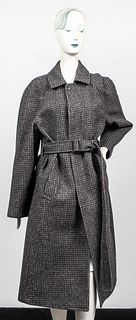 London Fog Wool Houndstooth Long Coat