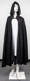 Calvin Klein Black Hooded Cape / Cloak