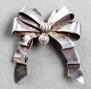 William Spratling Taxco Silver Bow Tie Brooch/Pin