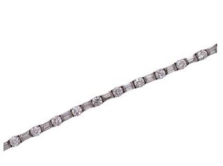 12.15ct Diamond Platinum Estate Dot Dash Bracelet