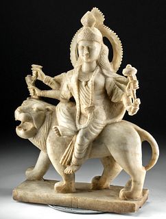 19th C. Indian Marble Statue of Parvati Goddess of War