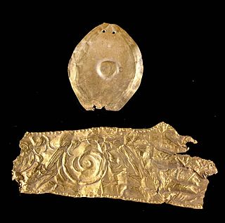 Scythian & Moche / Chimu Gold Sheet Ornaments, 2 Pieces