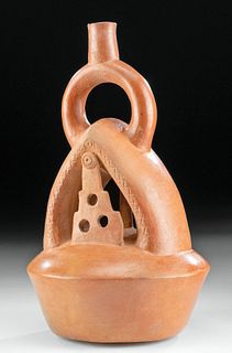 Salinar Pottery Stirrup Vessel in the Form of a House