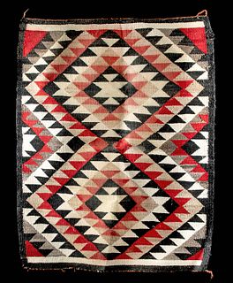 Navajo Woven Wool Saddle Blanket - Ca. 1920