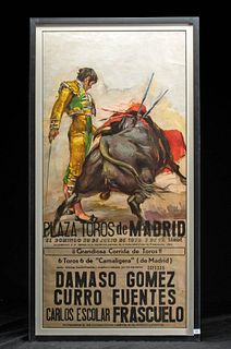 Framed Vintage Spanish Bull Fighting Poster, 1975