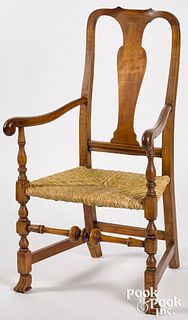 New England Queen Anne maple armchair