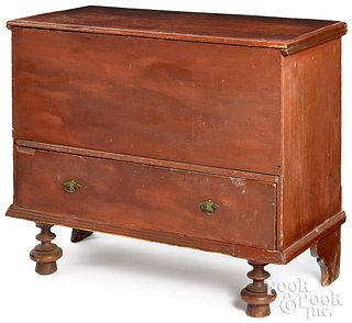 William and Mary painted pine mule chest