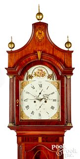 New York Federal mahogany tall case clock