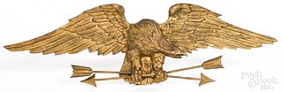 Carved and gilded eagle wall plaque, 19th c.