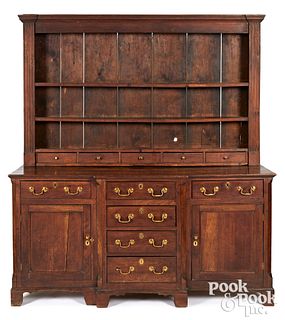 Welsh fruitwood pewter cupboard, 18th c.