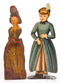 Two Georgian painted pine dummy boards, ca. 1800