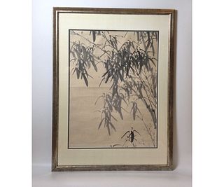 Large Chinese Watercolor Bamboo Painting