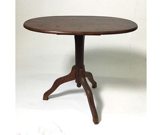 Oval Walnut Top Table with Oak Base