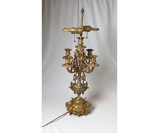 Champleve Gilt Bronze Lamp