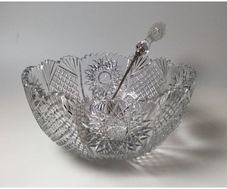 American Brilliant Punch Bowl with Ladle