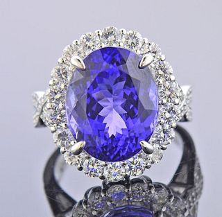 Platinum Diamond Tanzanite Ring