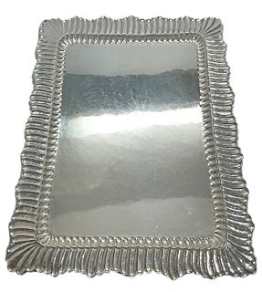 Buccellati Linenfold Sterling Silver Large Serving Tray