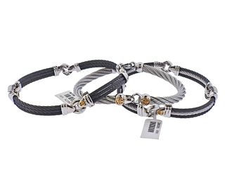 Charriol Alor Steel 18k Gold Men's Bracelet 3pc Lot 