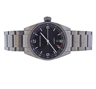 Georg Jensen Delta Classic GMT Gunmetal PVD Automatic Watch 3575606