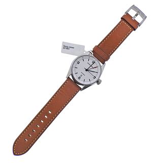 Georg Jensen Delta Classic GMT Leather Band Automatic Watch 3575601