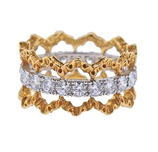 Buccellati 18k Gold Diamond Band Ring