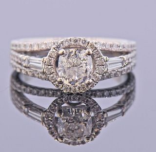 GIA 1.00ct H SI2 Diamond 18k Gold Engagement Ring 
