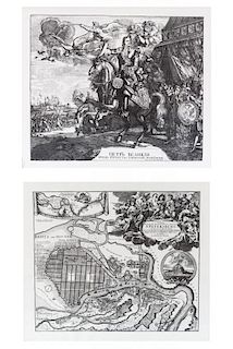 A PAIR OF REPRODUCTION ETCHINGS AFTER ALEXEI ZUBOV AND JOHANN BAPTIST HOMANN
