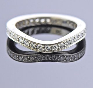 McTeigue Platinum Diamond Wave Eternity Wedding Band Ring 