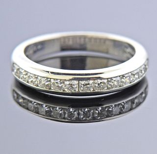 Tiffany & Co Lucida Platinum Diamond Wedding Half Band Ring 