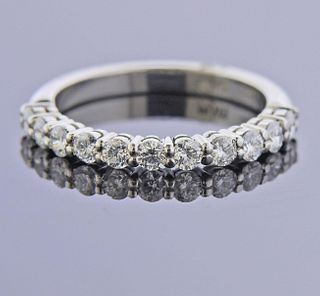 McTeigue Platinum Diamond Wedding Half Band Ring 