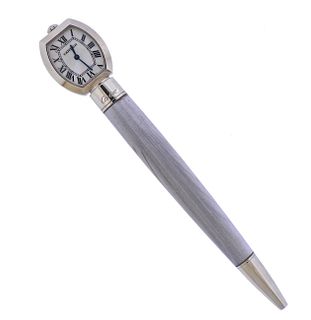 Cartier Stainless Steel MOP Quartz Watch Ballpoint Pen 
