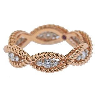 Roberto Coin Barocco 18k Rose Gold Diamond Woven Ring