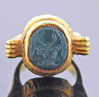 20k Gold Ring with Ancient Intaglio 