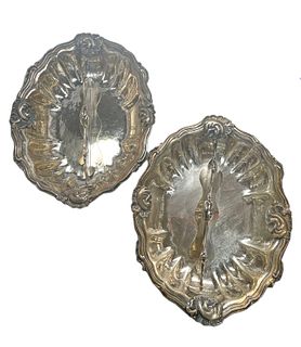 Pair Buccellati Borgia Sterling Silver Vegetable Platters with Dividers