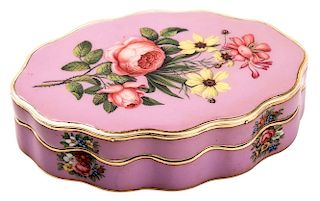 A GOLD AND ENAMEL SNUFF BOX, 19TH CENTURY
