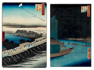 A GROUP OF TWO UKIYO-E PRINTS FROM THE SERIES ONE HUNDRED FAMOUS VIEWS OF EDO, UTAGAWA [ANDO] HIROSHIGE (JAPANESE 1797-1858)
