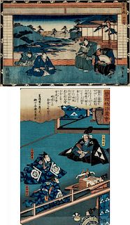 TWO ANTIQUE PRINTS, JAPAN, 19TH CENTURY