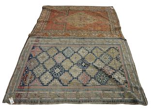 Two Antique Oriental Throw Rugs3' 7" x 5' and 3' 9" x 5'(with wear)Provenance: The Estate of Diana Atwood Johnson