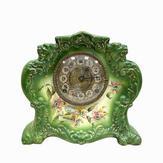 French Style Hand Painted Ceramic Table Clock