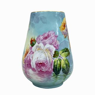 Limoges Hand Painted Duval Porcelain Vase