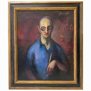 Earl Kerkam "Portrait of a Man with Glasses"