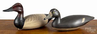 Three contemporary carved decoys, to include a swan, signed A. Birdsall, a redhead, signed